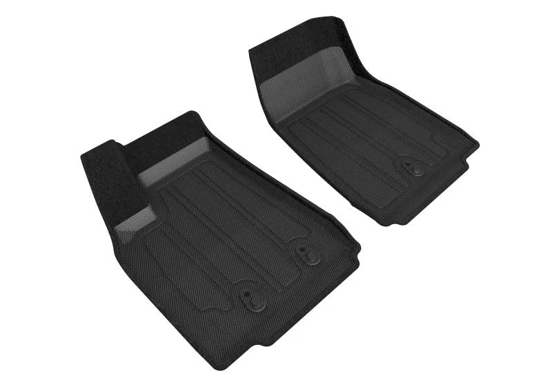 3D MAXpider 16-21 Tesla Model X Elegant Hybrid 1st Row Floormat - Black - Main Product View