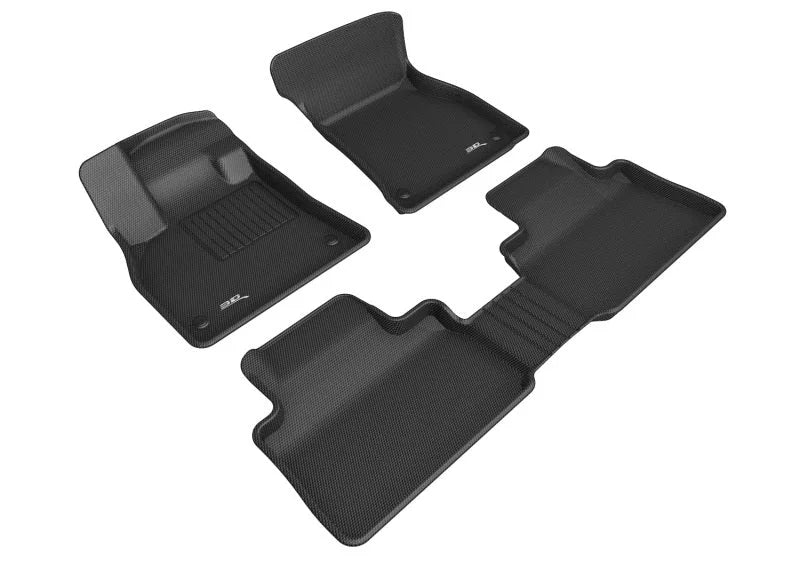 3D MAXpider 19-21 Audi E-Tron Kagu 1st 2nd Row Floormats - Black - Main Product View