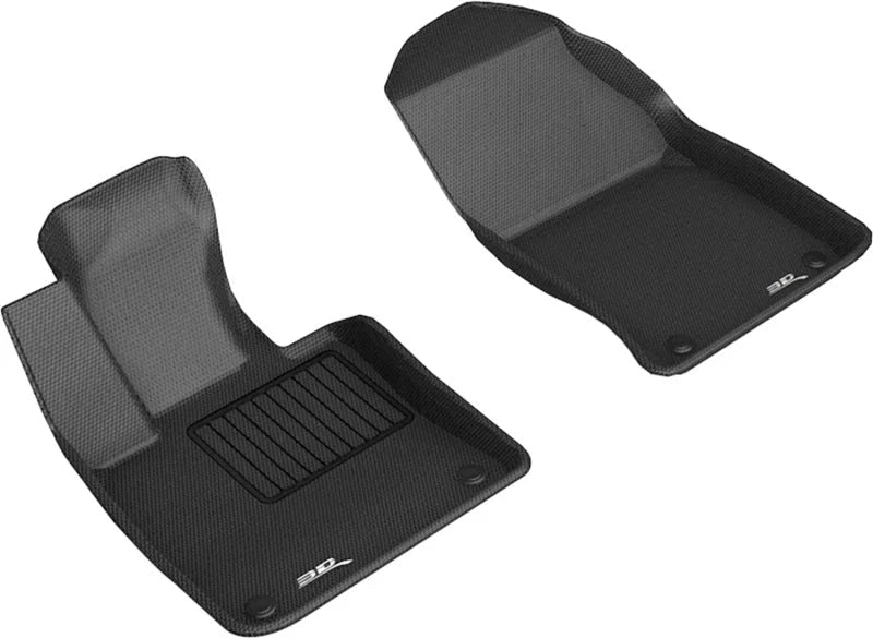 3D MAXpider 19-21 Volvo S60 / V60 / 20-21 V60 Cross Country Kagu 1st Row Floormats - Black - Main Product View