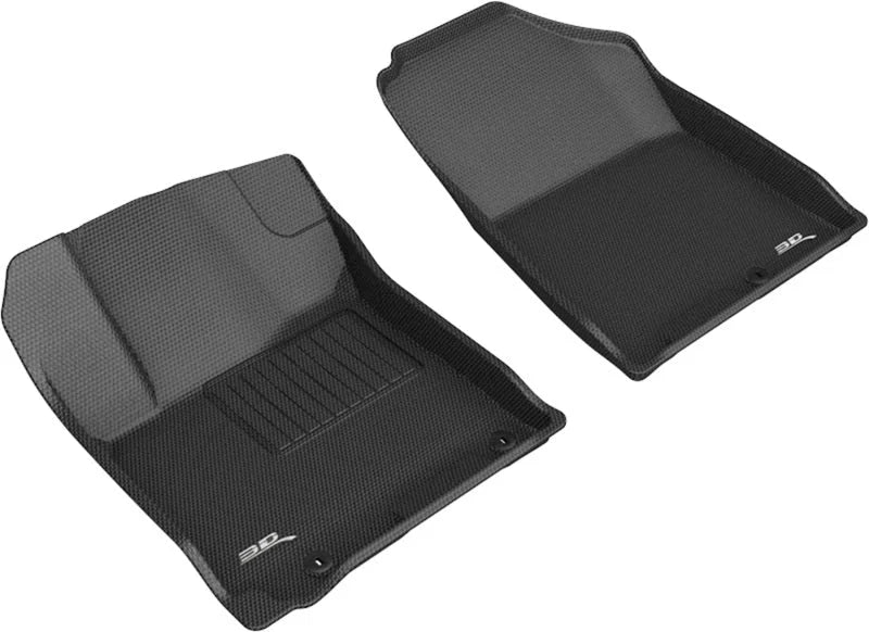 3D MAXpider 20-21 Hyundai Venue Kagu 1st Row Floormats - Black - Main Product View