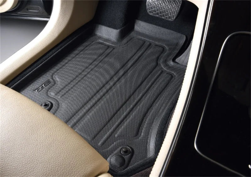 3D MAXpider 20-21 Mercedes-Benz GLE/GLS-Class Elegant Hybrid 1st Row Floormat - Black - Back View