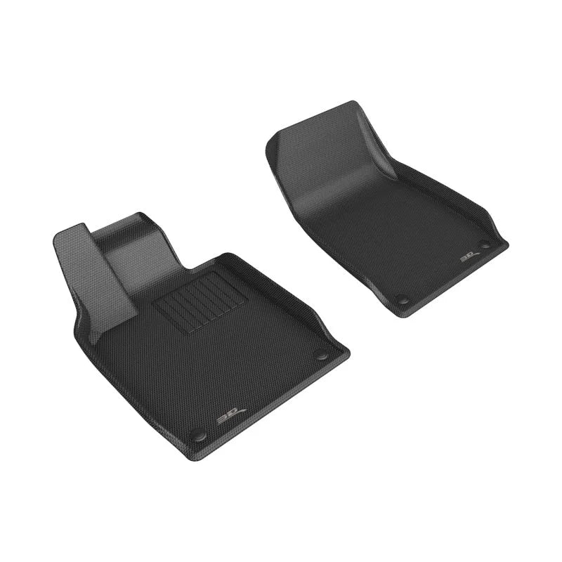 3D MAXpider 20-23 Porsche Taycan (9J1) Kagu Front Floor Mat - Black - Main Product View