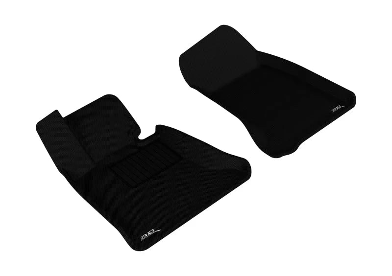 3D MAXpider 2004-2010 BMW 5 Series E60 Kagu 1st Row Floormat - Black - Main Product View