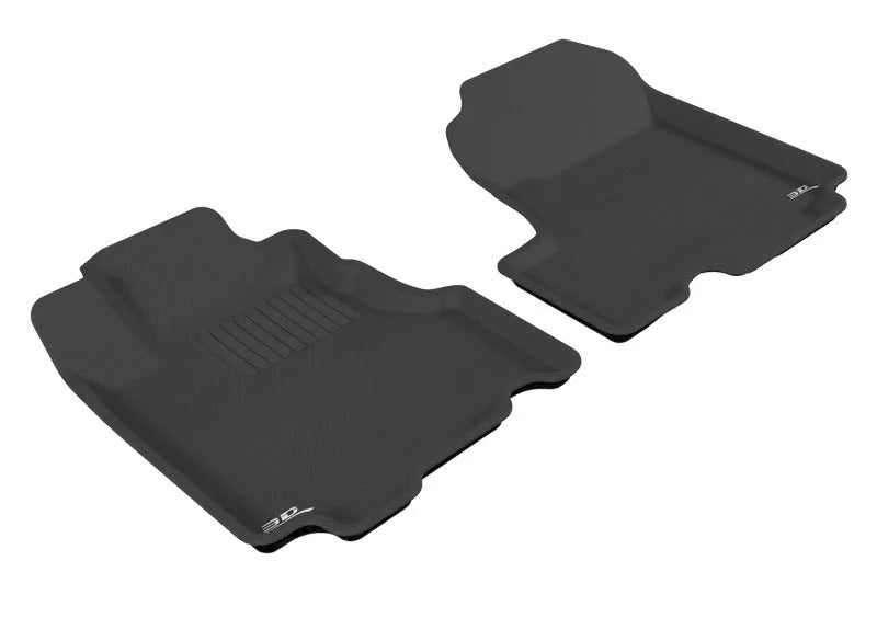 3D MAXpider 2007-2011 Honda CR-V Kagu 1st Row Floormat - Black - Main Product View