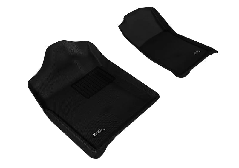 3D MAXpider 2007-2013 Chevrolet/GMC Silverado/Sierra Regular Cab Kagu 1st Row Floormat - Black - Main Product View