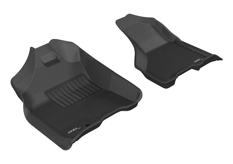 3D MAXpider 2009-2012 Dodge Ram 1500 Crew Cab/2500/3500/Crew Cab Kagu 1st Row Floormat - Black - Main Product View