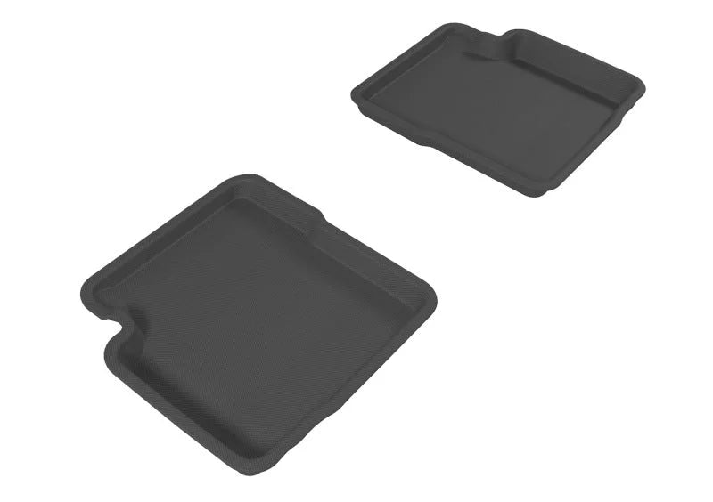 3D MAXpider 2012-2019 Fiat 500 Kagu 2nd Row Floormats - Black - Main Product View