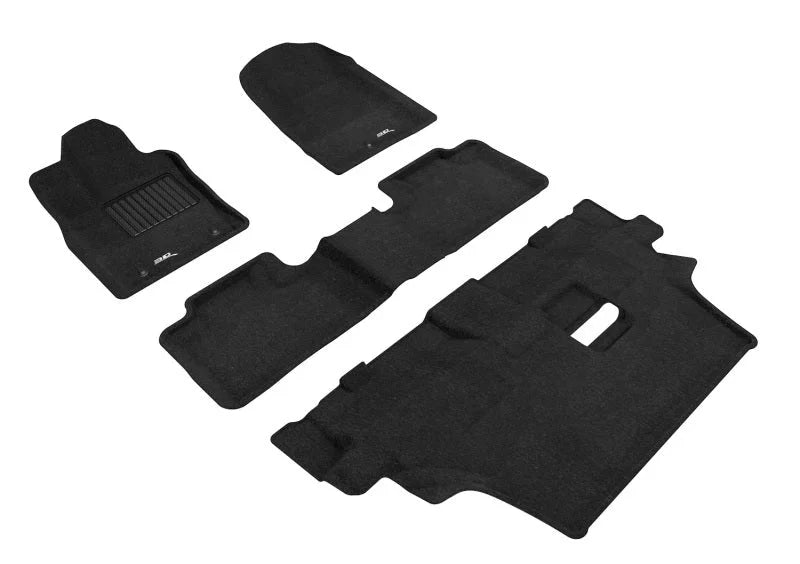 3D MAXpider 2012-2021 Dodge Durango 7-Seat Elegant 1st 2nd & 3rd Row Floormats - Black - Main Product View