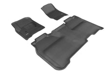 Load image into Gallery viewer, 3D MAXpider 2014-2019 Chevrolet Silverado Crew Cab Kagu 1st &amp; 2nd Row Floormats - Black - Main Product View
