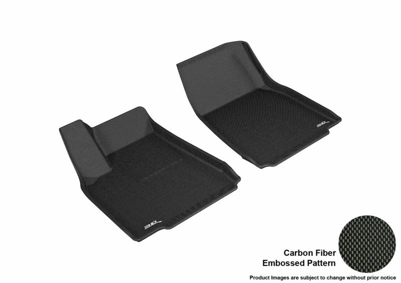 3D MAXpider 2016-2020 Tesla Model X Kagu 1st Row Floormat - Black - Main Product View