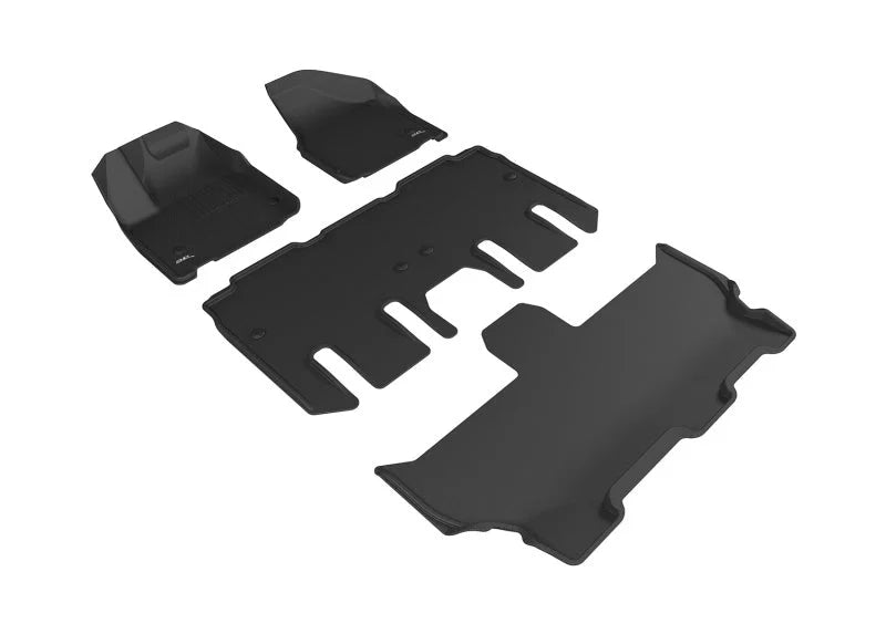 3D MAXpider 2017-2020 Chrysler Pacifica/Voyager Kagu 1st & 2nd & 3rd Row Floormats - Black - Main Product View