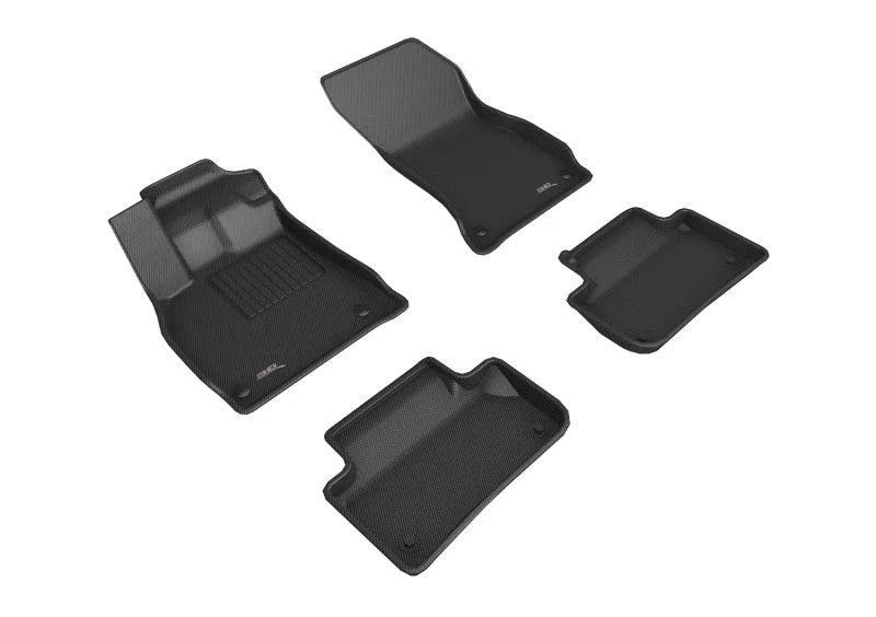 3D MAXpider 2018-2020 Audi Q5 Kagu 1st 2nd Row Floormats - Black - Main Product View