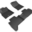 Load image into Gallery viewer, 3D MAXpider 2018-2020 Toyota Tacoma Double Cab Kagu 1st &amp; 2nd Row Floormats - Black - Main Product View