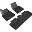 Load image into Gallery viewer, 3D MAXpider 2020-2021 Tesla Model Y Elitect 1st &amp; 2nd Row Floormats - Black - Main Product View