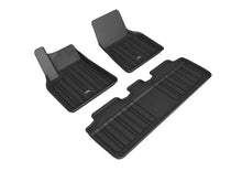 Load image into Gallery viewer, 3D MAXpider 2020-2021 Tesla Model Y Elitect 1st &amp; 2nd Row Floormats - Black - Main Product View
