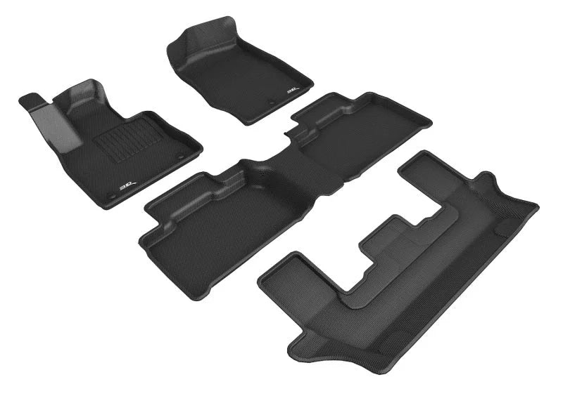 3D MAXpider 2020-2022 Ford Explorer 1st/2nd/3rd Row Floor Mats - Black - Main Product View