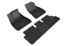 Load image into Gallery viewer, 3D MAXpider 2020-2022 Tesla Model 3 Elitect 1st &amp; 2nd Row Floormats - Black - Main Product View