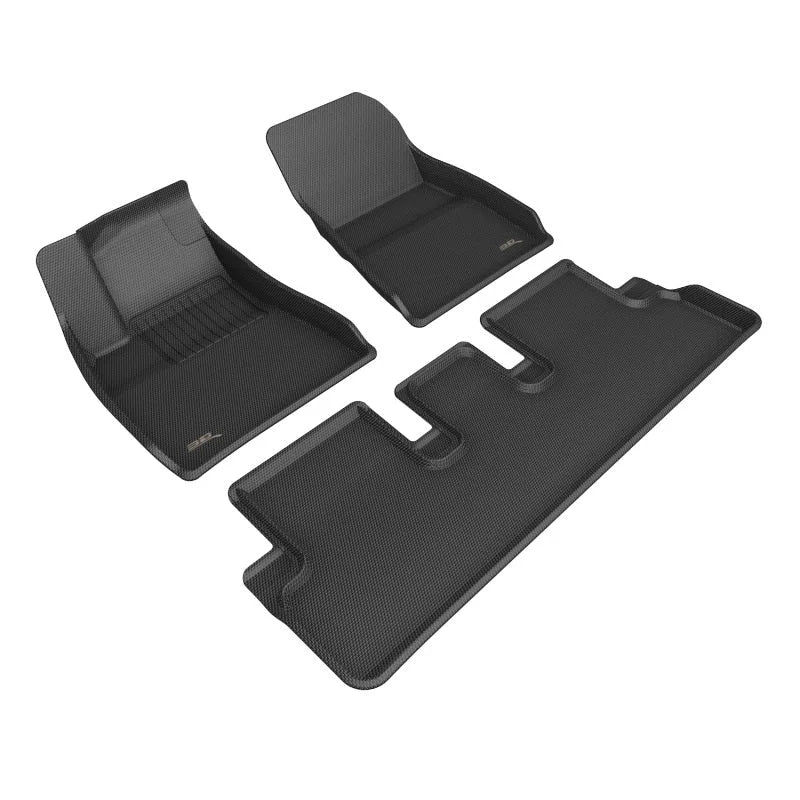 3D MAXpider 2024 Tesla Model 3 Kagu 1st & 2nd Row Floormat - Black - Main Product View