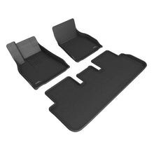 Load image into Gallery viewer, 3D MAXpider 21-22 Tesla Model S Kagu 1st &amp; 2nd Row Floormats - Black - Main Product View