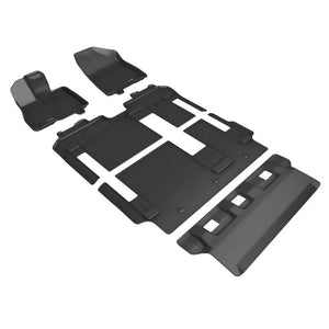 3D MAXpider 21-24 Toyota Sienna 8-Seat Kagu 1st, 2nd, & 3rd Row Floormats - Black - Main Product View
