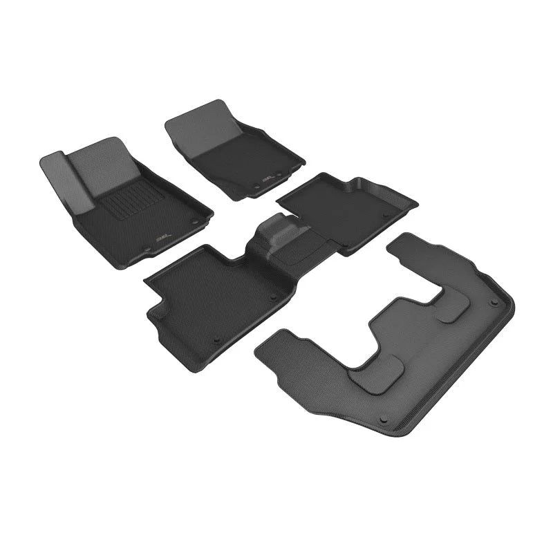 3D MAXpider 22-25 Jeep Grand Cherokee L 6-Seat w/ Rear Center Kagu 1st 2nd 3rd Row - Set (Black) - Main Product View