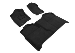 3D Maxpider 07-13 Chevrolet Silverado 1500 Crew Cab Elegant 1st 2nd Row - Floor Mat Set (Black) - Main Product View