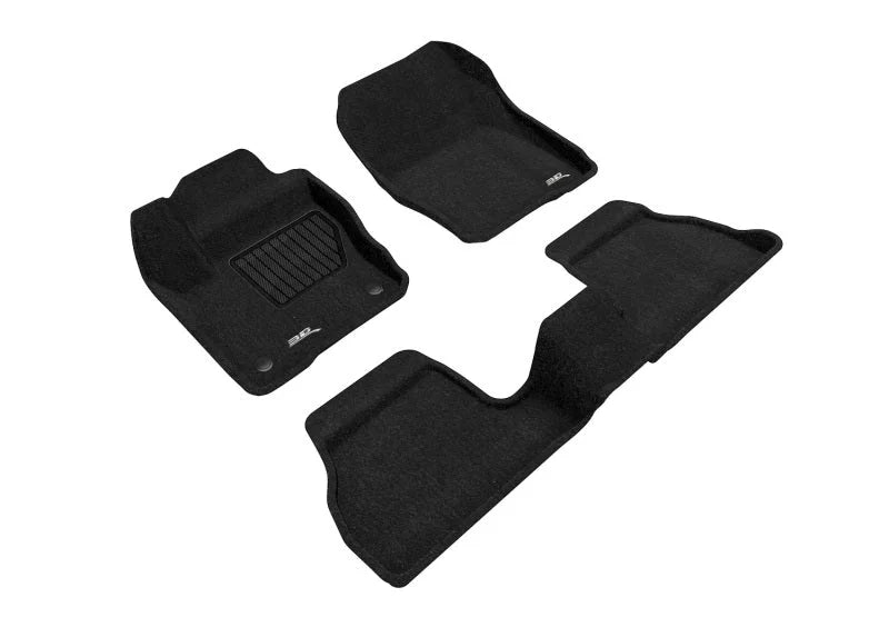 3D Maxpider 12-18 Ford Focus Elegant Floor Mat- Black 1St Row 2Nd Row - Main Product View