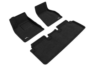 3D Maxpider 15-19 Tesla Model S Elegant 1st 2nd Row - Floor Mat Set (Black) - Main Product View
