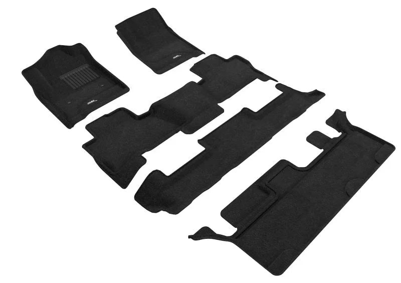 3D Maxpider 15-20 Chevrolet Tahoe With Bench 2nd Row Elegant 1st 2nd 3rd Row - Floor Mat Set (Black) - Main Product View