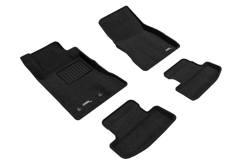 3D Maxpider 15-22 Ford Mustang Elegant 1st 2nd Row (2 Eyelets) - Floor Mat Set (Black) - Main Product View