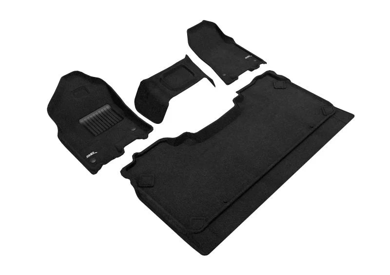 3D Maxpider 19-24 Dodge Ram 1500 Crew Cab w Bench Front Row Elegant Black R1 R2 (R1 3 Pcs Design) - Main Product View
