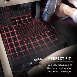 3D Maxpider 22-23 Kia Sorento 6-Seats Kagu Floor Mat- Black R1 R2 R3 - Main Product View