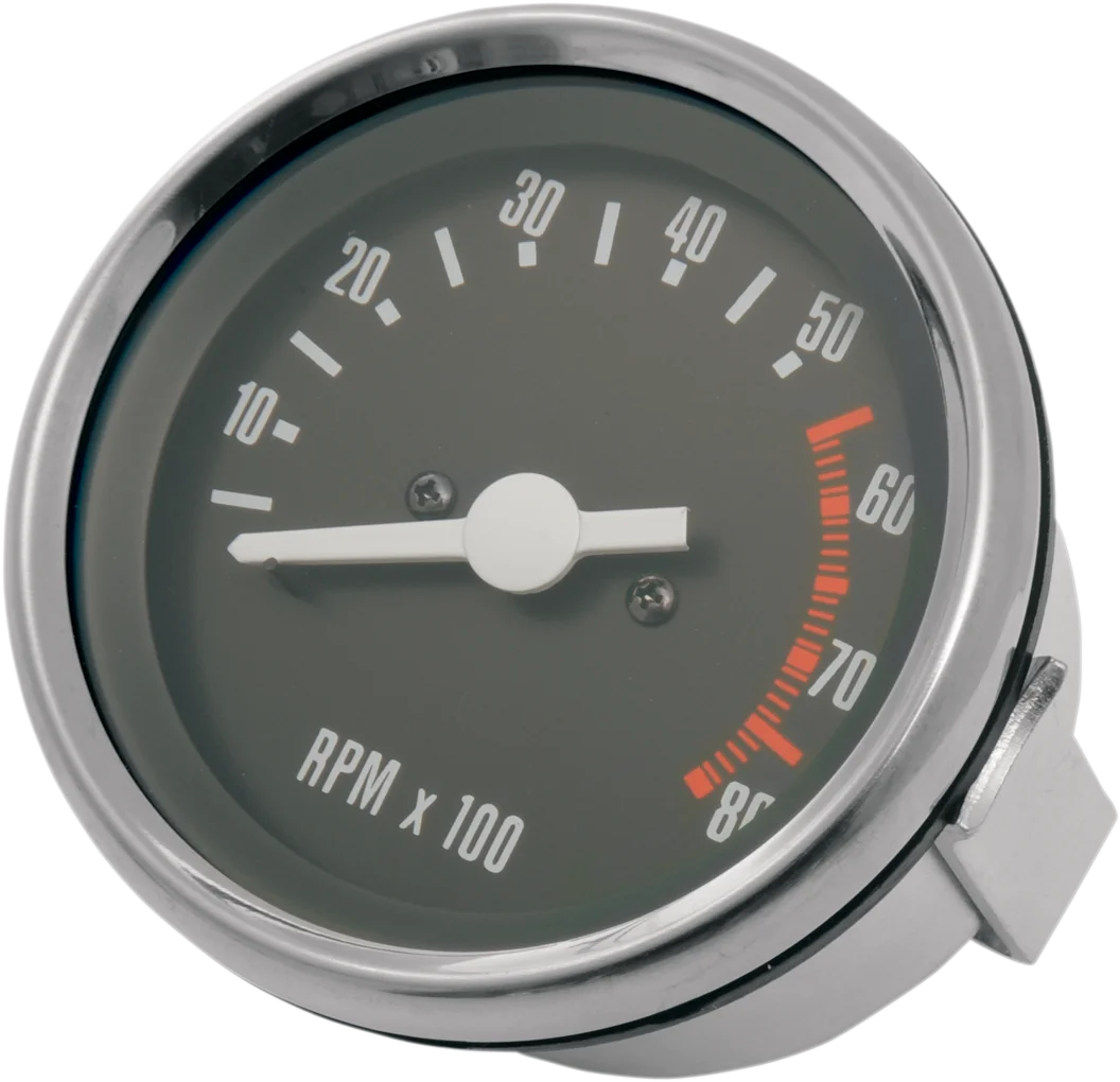 4" Electronic Tachometer - Black Face DragSpecialties 83114B - Side View