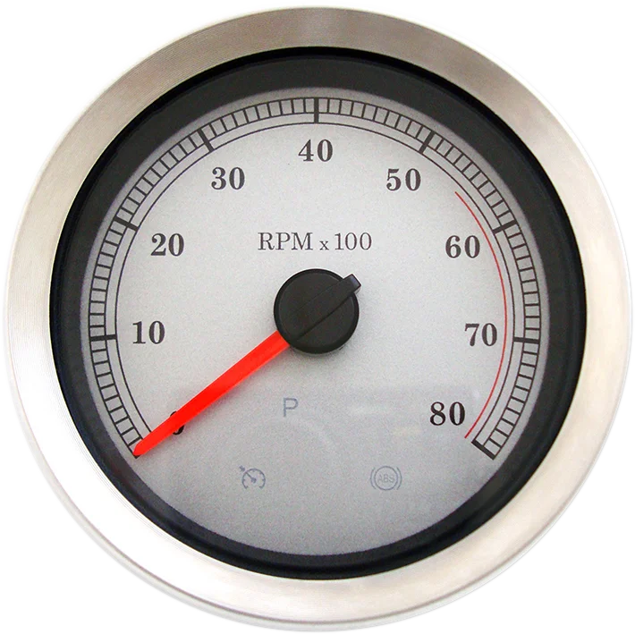 4" Electronic Tachometer - White Face DragSpecialties 83114S - Main Product View