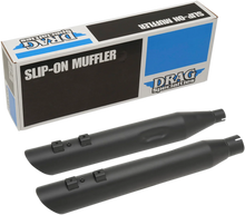 Load image into Gallery viewer, 4" Slashdown Slip-On Mufflers - Black DragSpecialties H00968 - Side View
