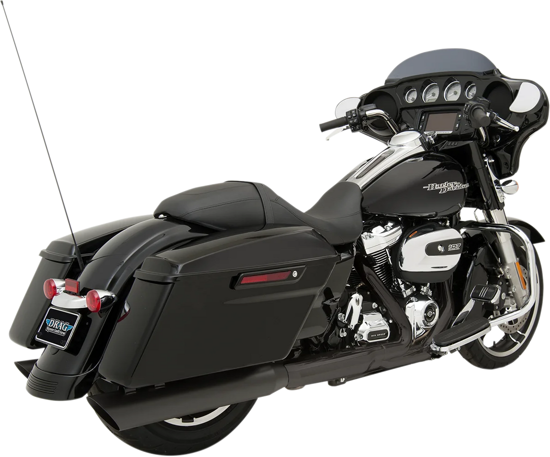 4" Slashdown Slip-On Mufflers - Black DragSpecialties H00968 - Back View