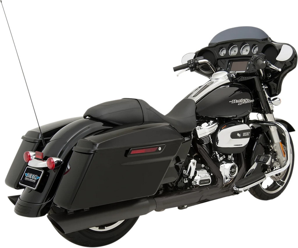 4" Slashdown Slip-On Mufflers - Black DragSpecialties H00968 - Back View