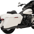 Load image into Gallery viewer, 4" Slip-On Mufflers with Billet End Caps - Black/Black DragSpecialties H00972 - Main Product View