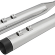 Load image into Gallery viewer, 4" Slip-On Mufflers with Billet End Caps - Chrome/Black DragSpecialties H00969 - Main Product View