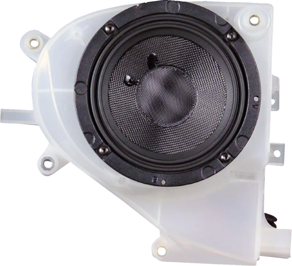 400 W 2-Channel Amplifier/Speaker Kit - '14-'23 FLHX/FLHTK/FLHCUTG J&M RKT6-400HC14 - Side View