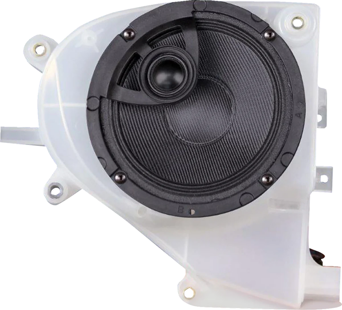 400 W 4-Channel Amplifier/Speaker Kit - '14-'23 FLHTK/FLHT/FLHCUTG J&M RKT6-400HC14-UL4 - Side View