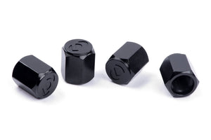 Dinan Valve Stem Caps - Black (Set of 4) fits 1991-2027 BMW 1 Series M, 128i, 135i, 135is, 228i, 228I Gran Coupe, 228I xdrive, 228I xDrive Gran COUPE