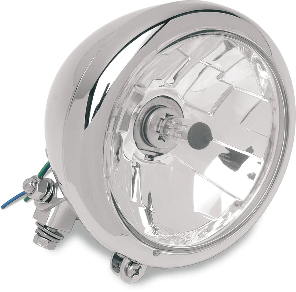 5-3/4" Head Light - Clear Lens - Chrome DragSpecialties 20-0433 - Main Product View