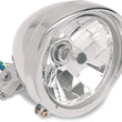 Load image into Gallery viewer, 5-3/4" Head Light with Visor - Clear Lens - Black DragSpecialties 20-0444B - Side View