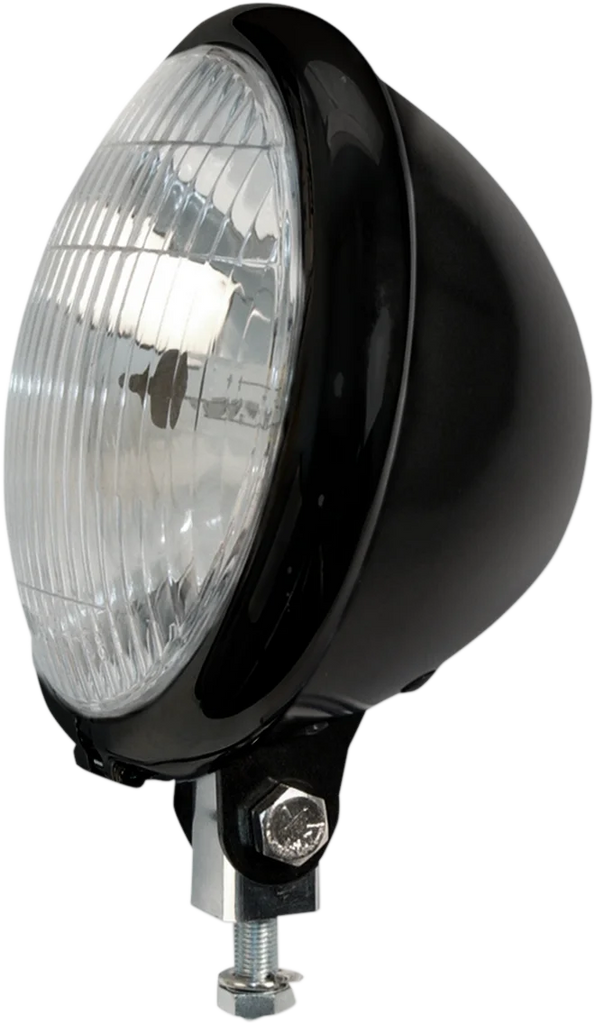 5 3/4" Headlight Assembly - Black/Chrome - Side View