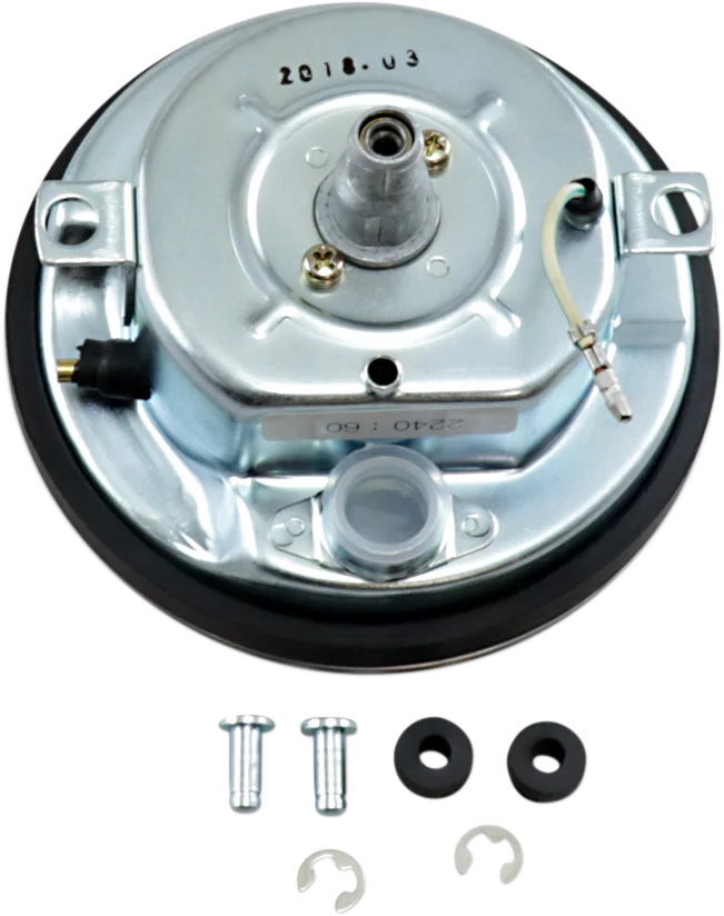 5" FL-Style 2240:60 Speedometer with Reed Switch - '68-'84 Black Face DragSpecialties 74584M - Side View
