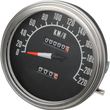 Load image into Gallery viewer, 5" KPH FL-Style 2:1 Speedometer - '68-'84 Black Face DragSpecialties 72761KMX - Main Product View