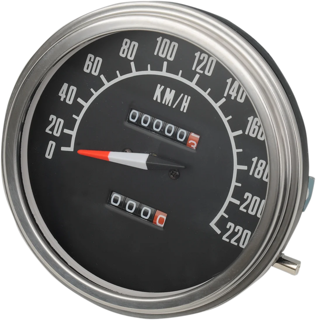 5" KPH FL-Style 2:1 Speedometer - '68-'84 Black Face DragSpecialties 72761KMX - Main Product View