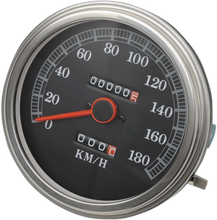 Load image into Gallery viewer, 5" KPH FL-Style 2:1 Speedometer - '89-'95 Black Face DragSpecialties 72422KMX - Main Product View