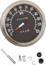 Load image into Gallery viewer, 5" MPH FL-Style 1:1 Speedometer - '68-'84 Black Face DragSpecialties 70847M - Main Product View